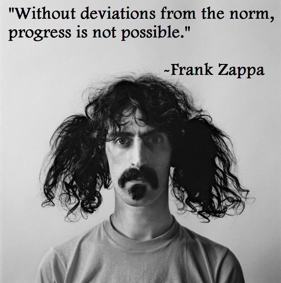 Without deviations from the norm progress is not possible _ Frank Zappa