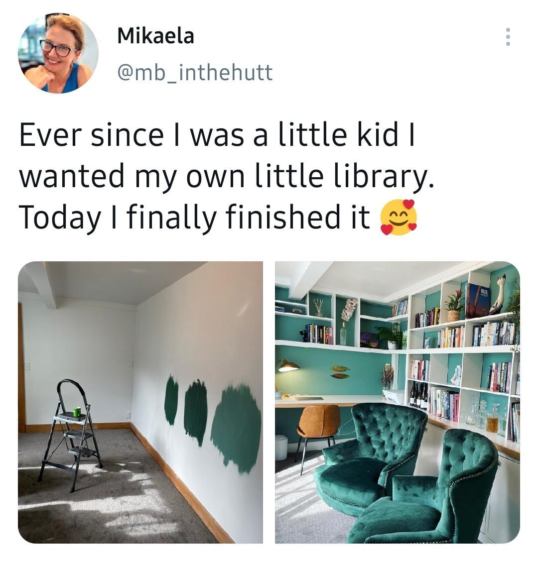 Mikaela mb_inthehutt 4 Ever since was a little kid wanted my own little library Today finally finished it