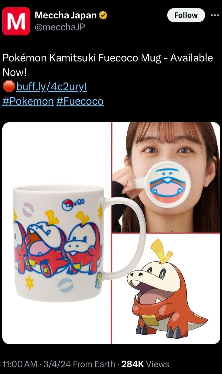 V EYENENE w mecchalP Pokmon Kamitsuki Fuecoco Mug Available 24 From Earth