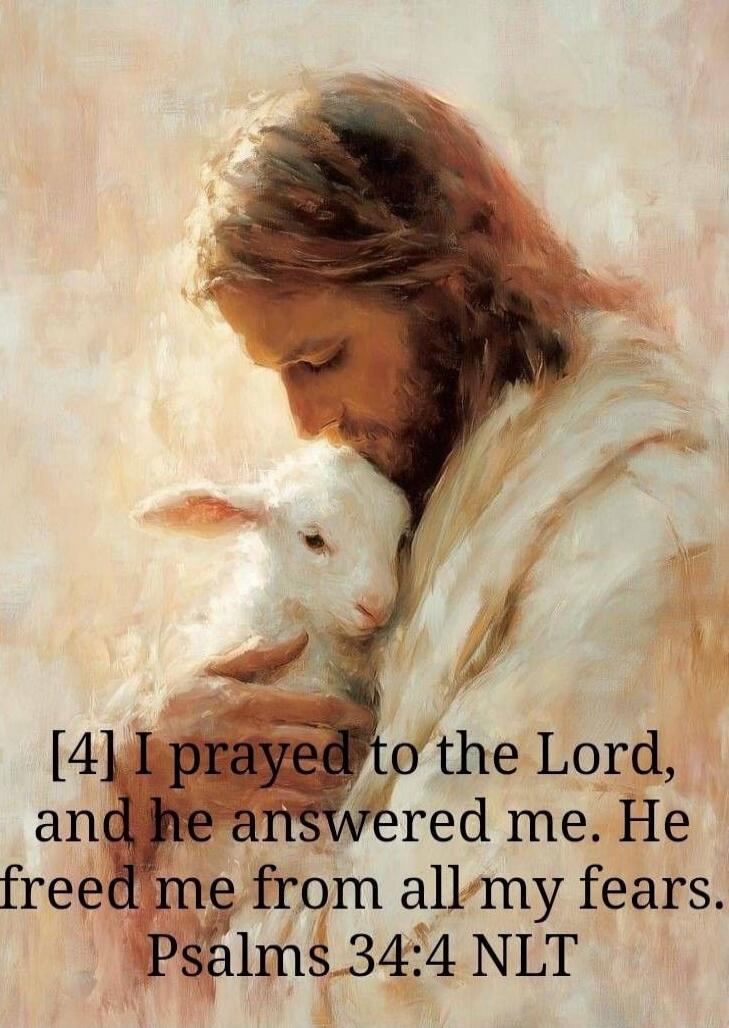 [4] I prayed to the Lord, and he answered me. He freed me from all my fears. Psalms 34:4 NLT