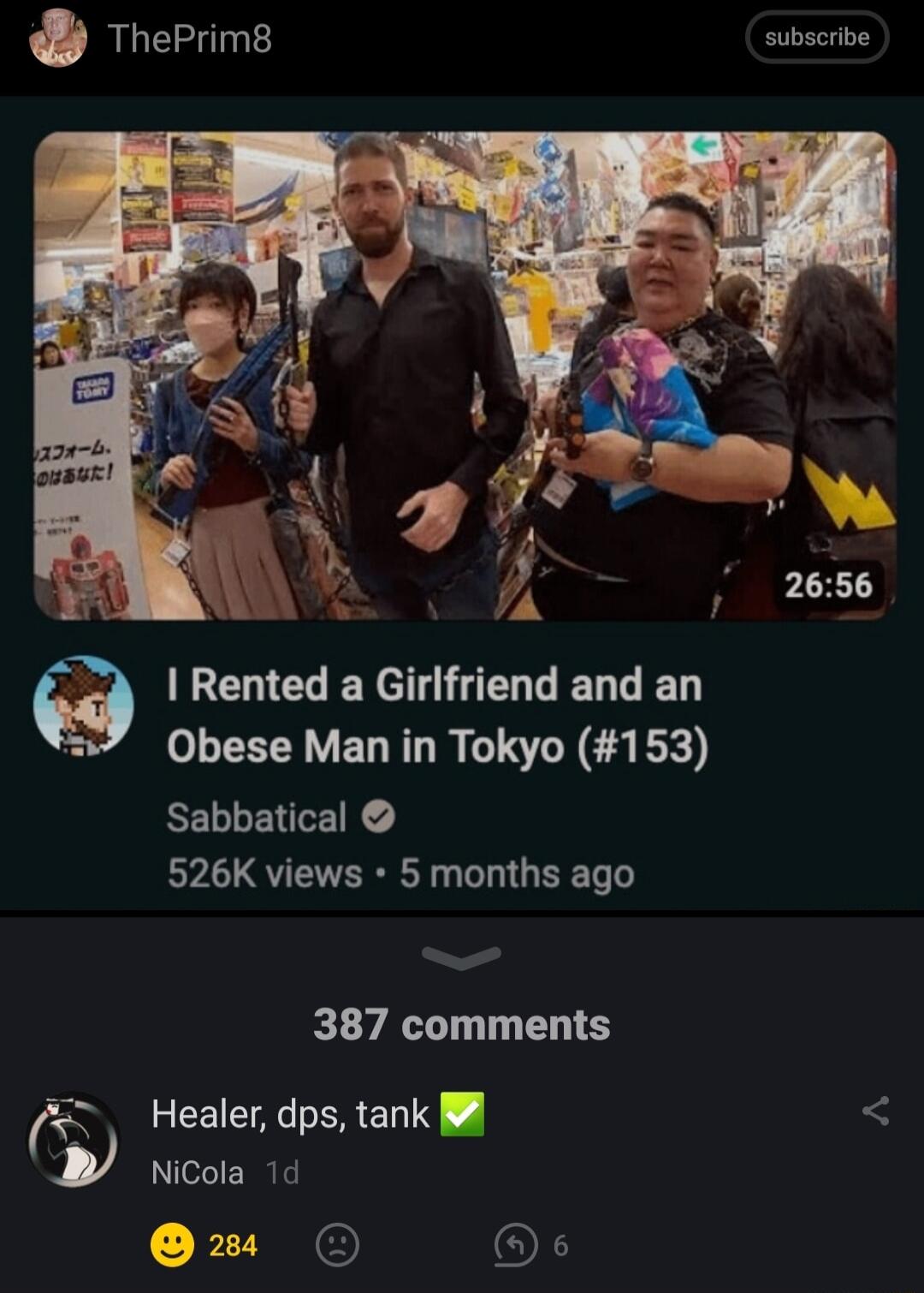 ThePrim8 subscribe Rented a Girlfriend and an o RN VELNT I CINT N R X SELLENGETE 526K views 5 months ago 387 comments Q RECEAERENY 3 NiCola 1d Q2w O s