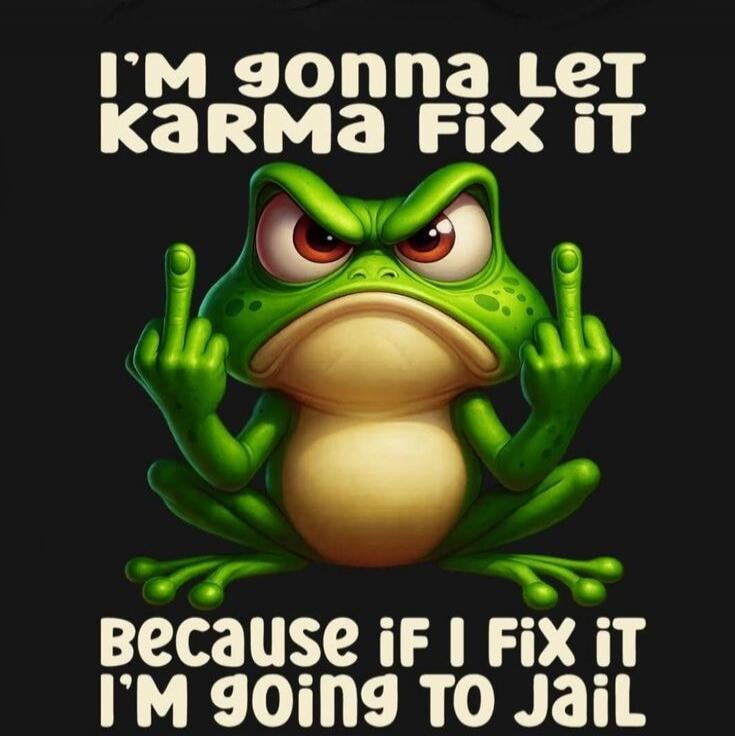 I'M GONNA LET KARMA FIX IT BECAUSE IF I FIX IT I'M GOING TO JAIL