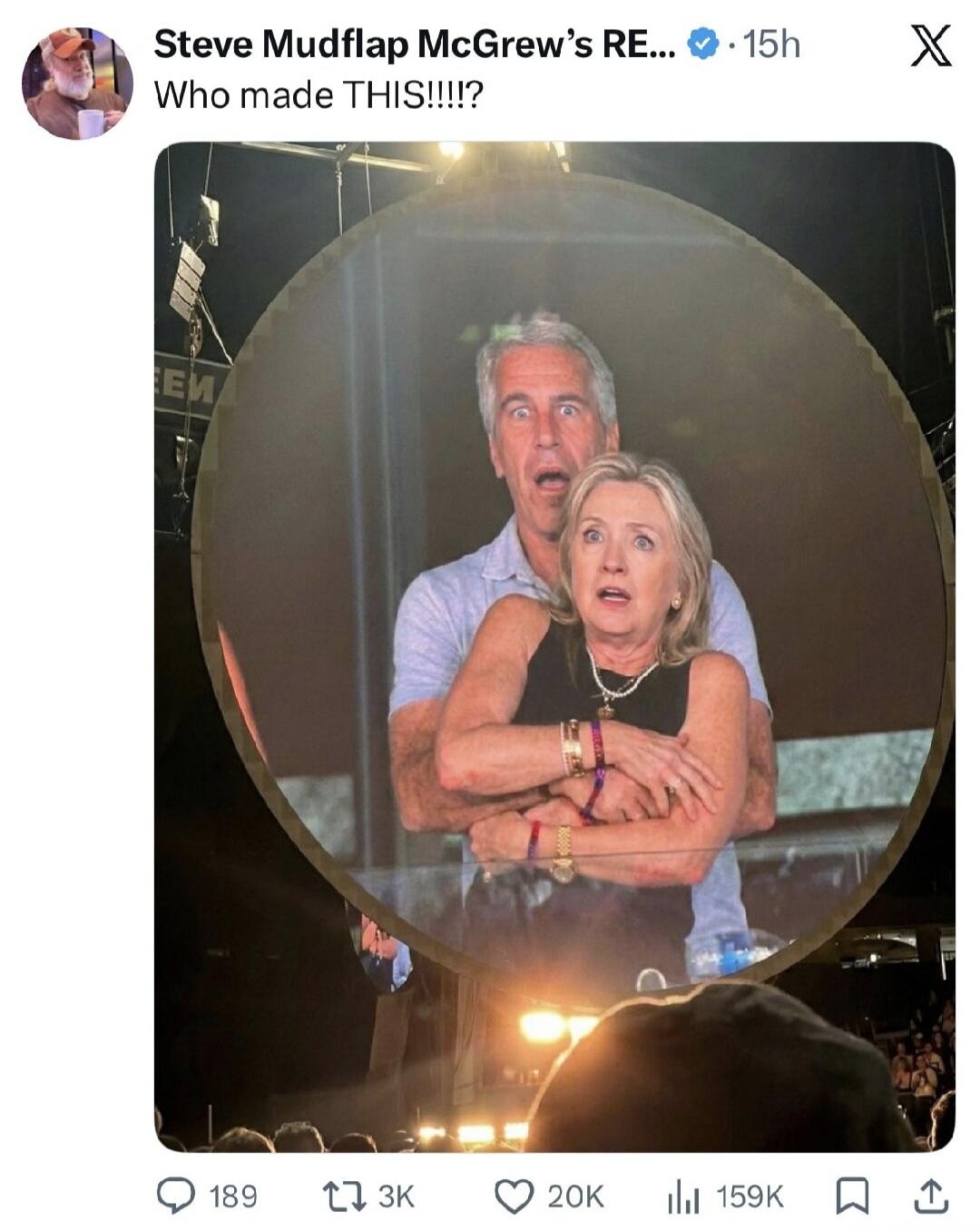 Steve Mudflap McGrew's RE... 15h
Who made THIS!!!!!
[Image: a man and a woman appear surprised inside a circular prop on stage]