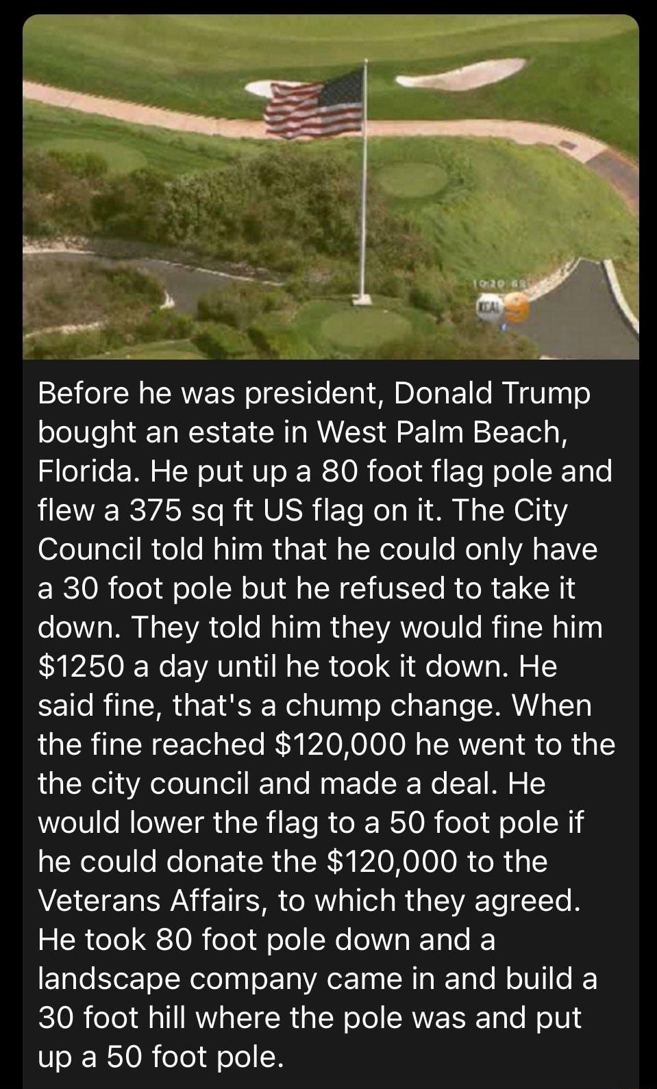 1 Before he was president Donald Trump bought an estate in West Palm Beach Sleale FI S W oIV AU o IR OR oTo i E Te W oTo RTa o L EEREYA R o R VSR ETe Nl s Wi A N SN 6110 e0alel Ito o Mallaa a1l aTWeloU1 o Mol o A o Y ERCOR oJo oTol N olU LN Y IV To R o R 1 G ool g W N o TEVA ol o M aTTaa i o VAo 101 W Ta W qll0g 1250 a day until he took it down He said fine thats a chump change When the fine reach