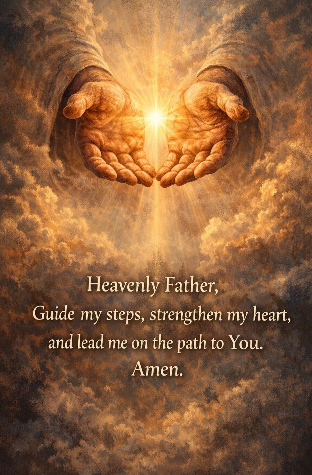 Heavenly Father, Guide my steps, strengthen my heart, and lead me on the path to You. Amen.