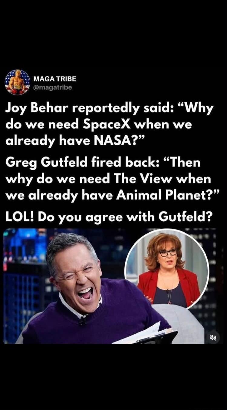 MAGA TRIBE @magatribe Joy Behar reportedly said: 