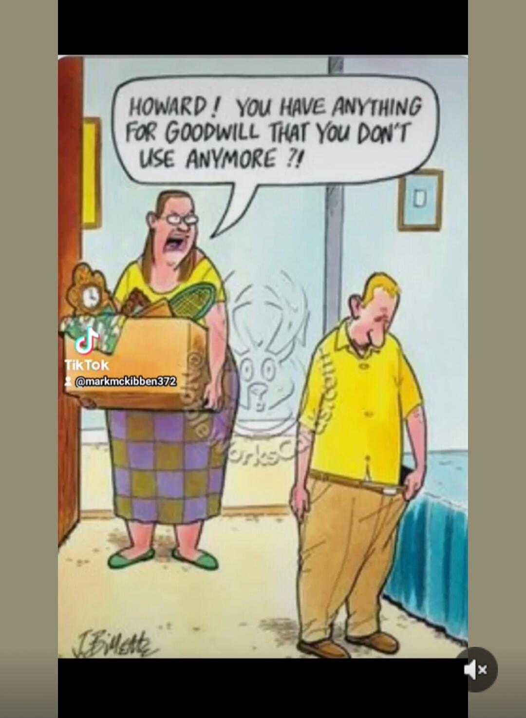 HOWARD! YOU HAVE ANYTHING FOR GOODWILL THAT YOU DON'T USE ANYMORE?!