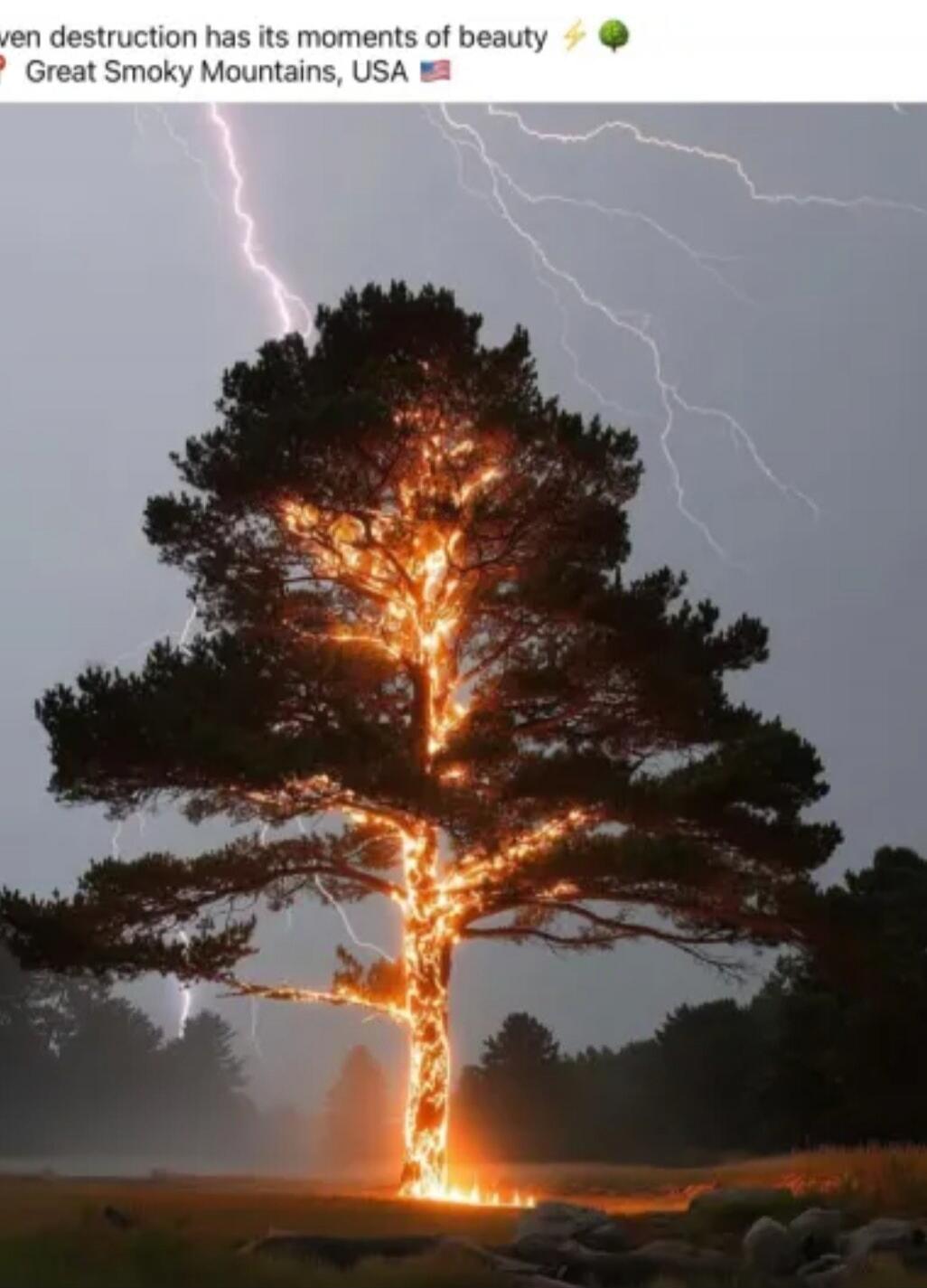 Even destruction has its moments of beauty ⚡️🌳 Great Smoky Mountains, USA 🇺🇸