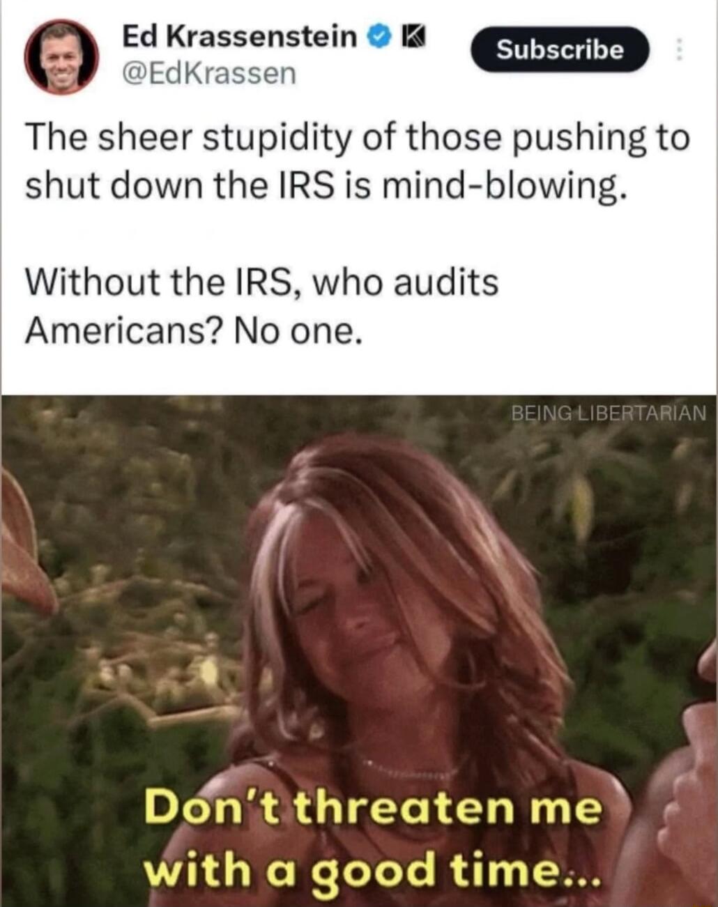 Ed Krassenstein i s bacrive en The sheer stupidity of those pushing to shut down the IRS is mind blowing Without the IRS who audits Americans No one