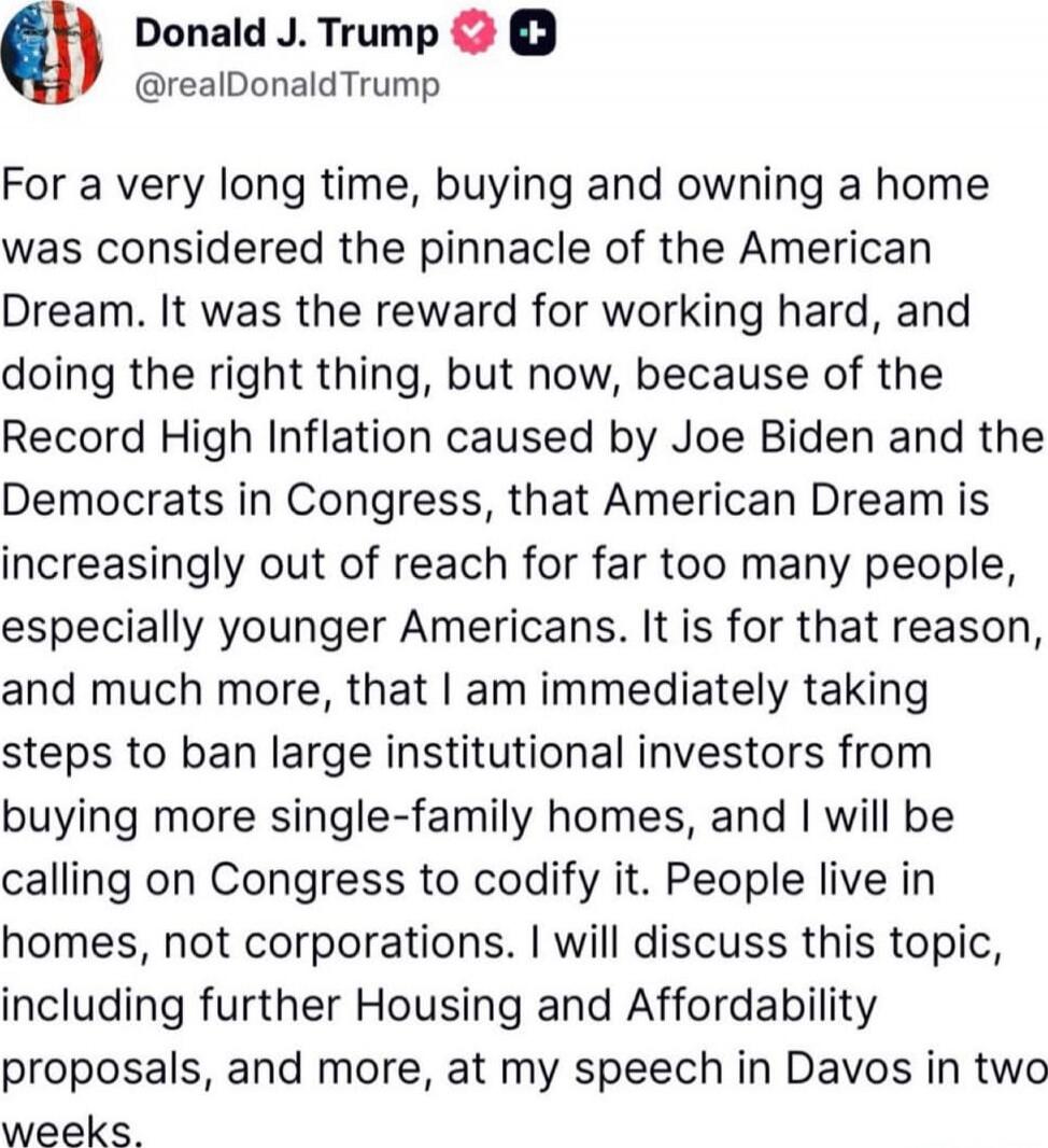 For a very long time, buying and owning a home was considered the pinnacle of the American Dream. It was the reward for working hard, and doing the right thing, but now, because of the Record High Inflation caused by Joe Biden and the Democrats in Congress, that American Dream is increasingly out of reach for far too many people, especially younger