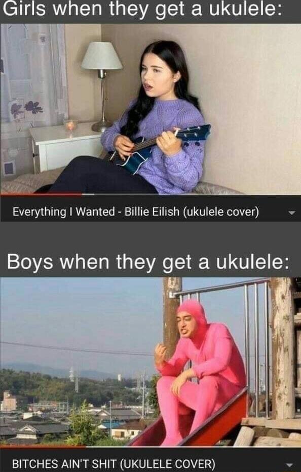Everything Wanted Billie Eilish ukulele cover Boys when they get a ukulele BITCHES AINT SHIT UKULELE COVER