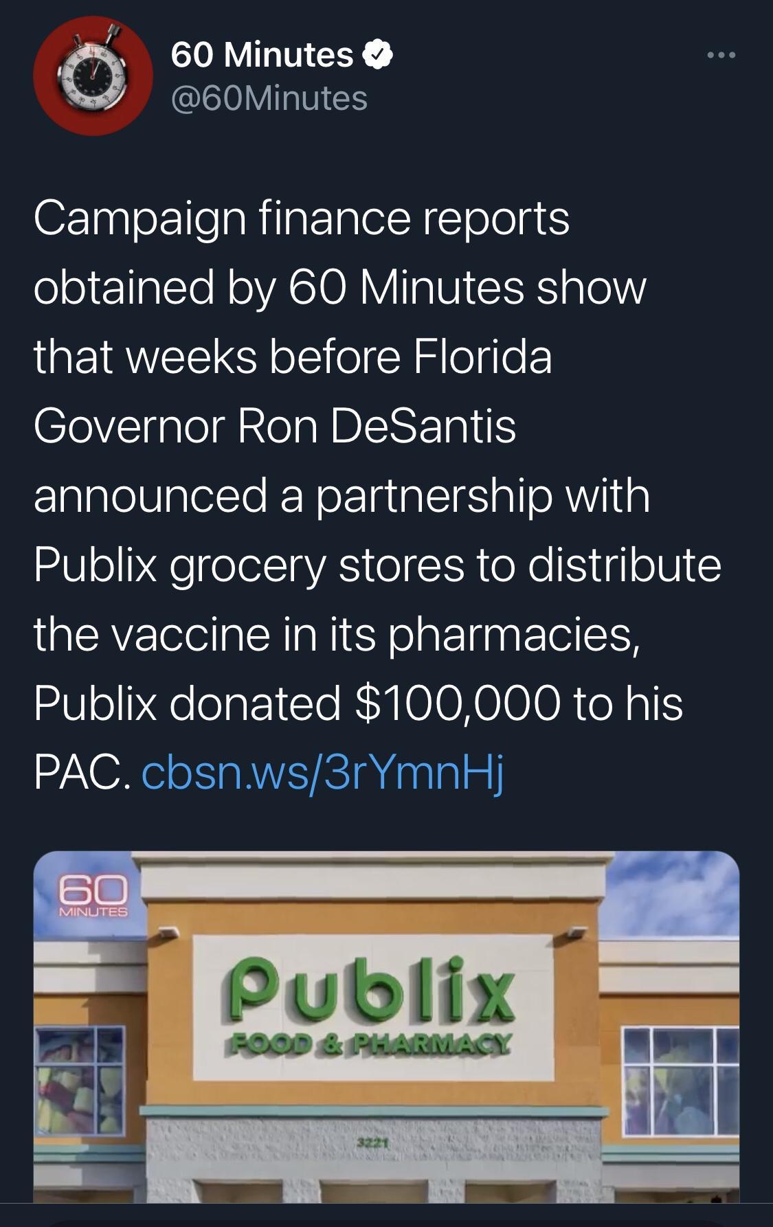 60 Minutes QIEIVIRNES Campaign finance reports obtained by 60 Minutes show QEIRWVEEL Y ool R dlleqeF LV gple R eIg N BIENET NS announced a partnership with 20leNgelgelelIaVAS o R eXe 1 oV the vaccine in its pharmacies o N qelolpz1sTe I O10XCI010A oY al PAC cbsnws3rYmnH