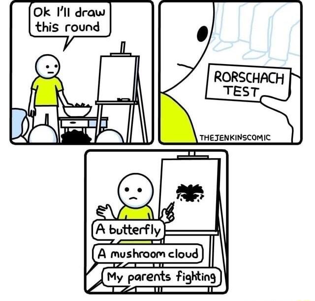 Ok Il draw this round A butterfly A mushroom cloud My parents Fighting