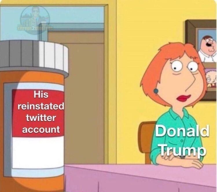 His reinstated twitter account