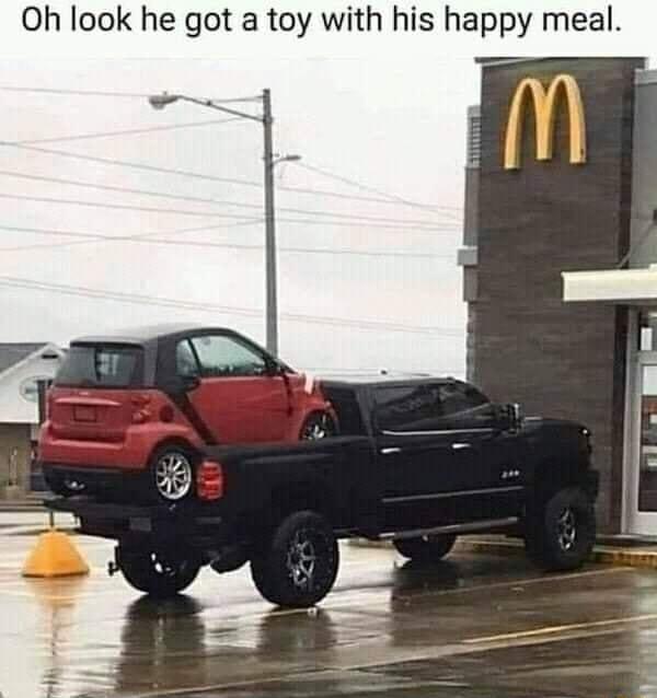 Oh look he got a toy with his happy meal