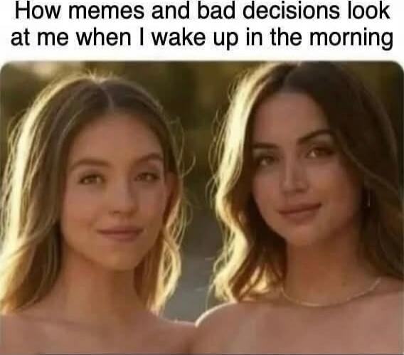 How memes and bad decisions look at me when I wake up in the morning
