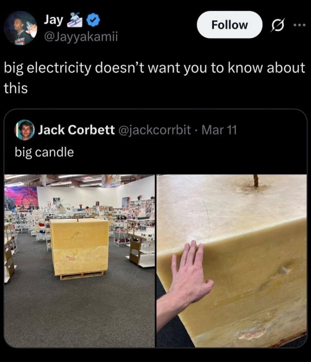 big electricity doesn’t want you to know about this
big candle