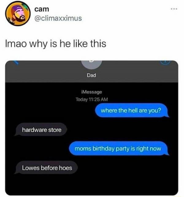 Imao why is he like this hardware store Lowes before hoes