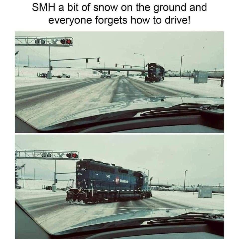 SMH a bit of snow on the ground and everyone forgets how to drive