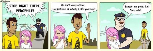 b STOP RIGHT THERE PEDOPHLEI TPY Ohdontworryofeer iy grriend is seual 1000 years old