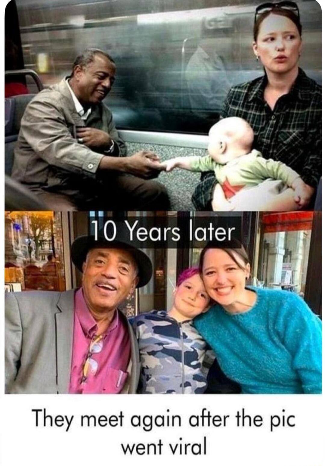 10 Years later. They meet again after the pic went viral.