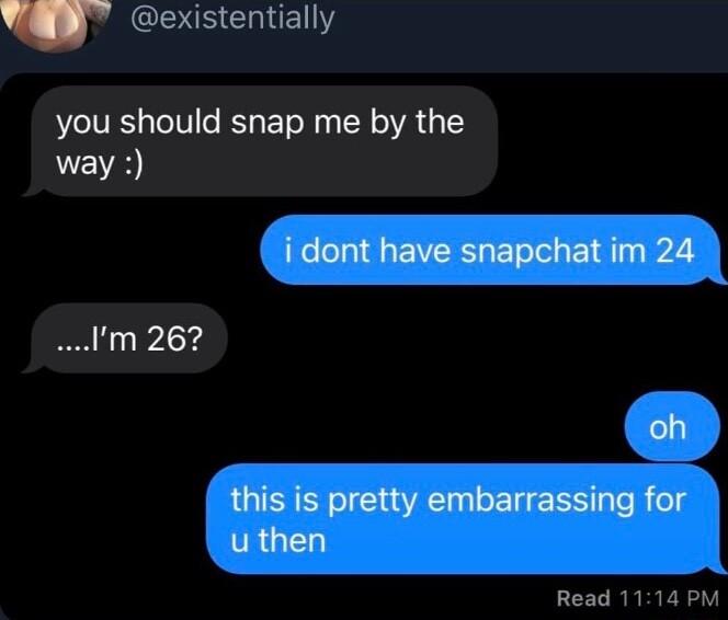 v CEE Gl you should snap me by the way Im 267 Read 1114 PM