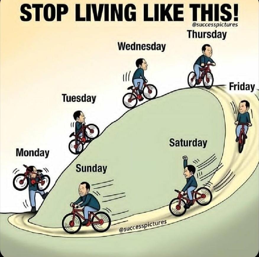 STOP LIVING LIKE THIS! Monday Tuesday Wednesday Thursday Friday Saturday Sunday
