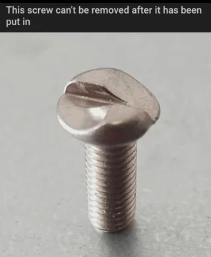 This screw cant be removed after it has putin