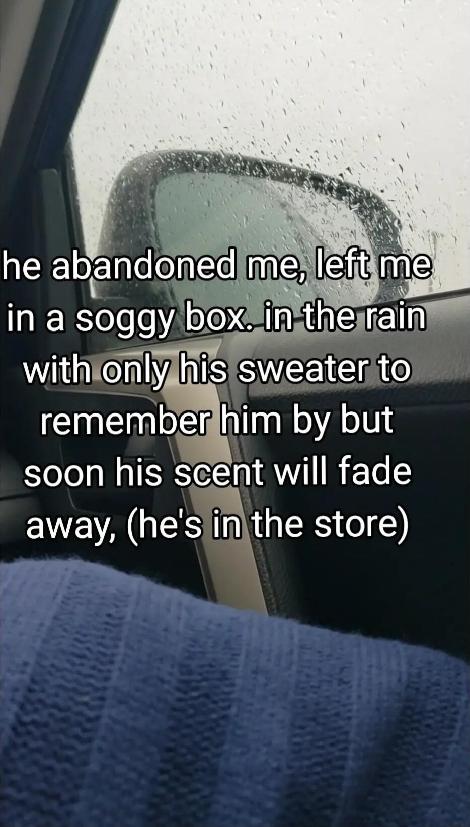 withionjghis sweaterto rememberghim by but soon his seent will fade EVEVA S IS G e