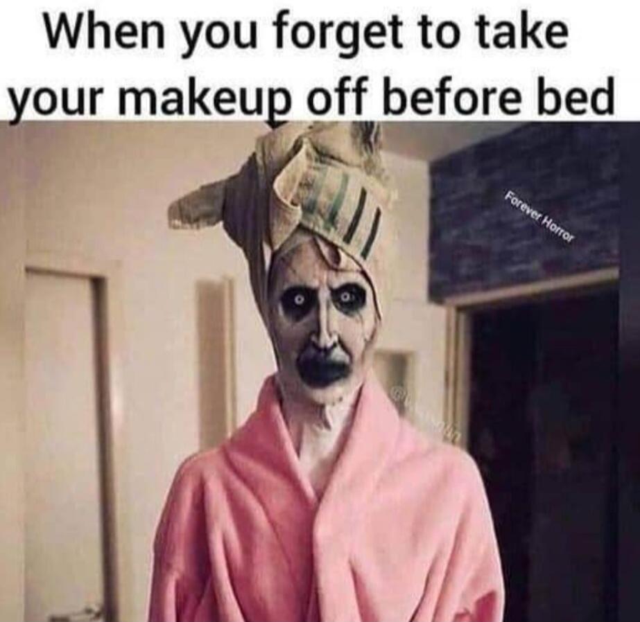 When you forget to take your makeup off before bed