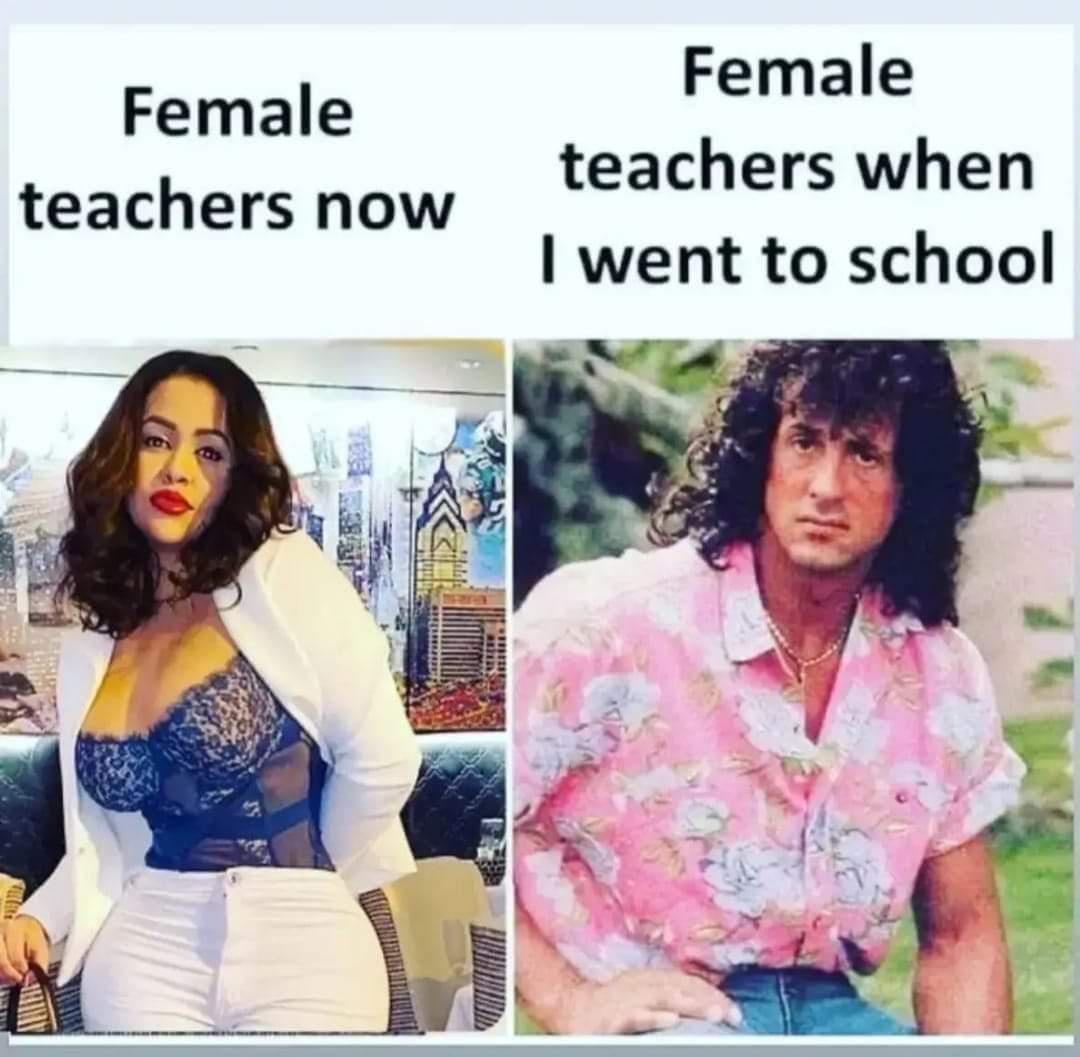 Female teachers when went to school Female teachers now