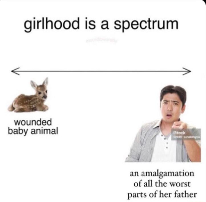 girlhood is a spectrum t wounded baby animal an amalgamation of all the worst parts of her father