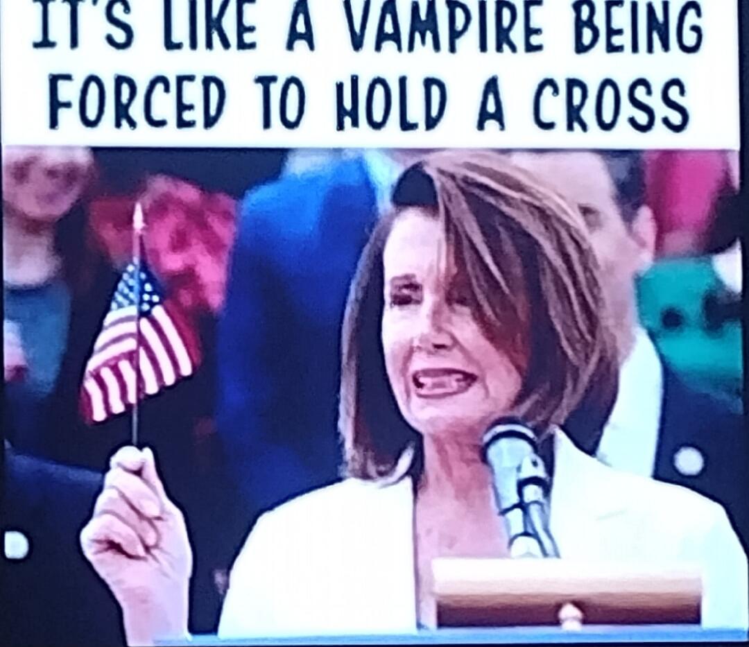 IT'S LIKE A VAMPIRE BEING FORCED TO HOLD A CROSS