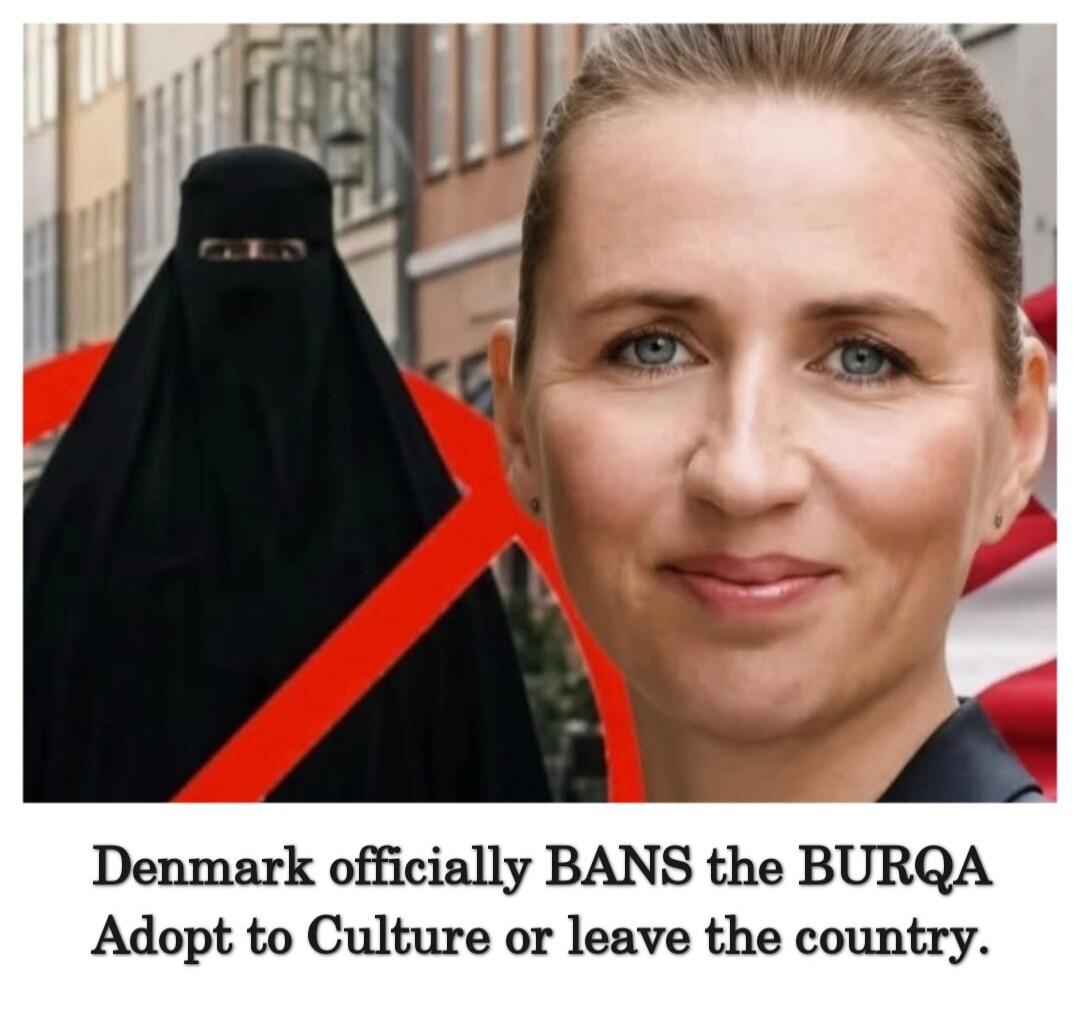 Denmark officially BANS the BURQA Adopt to Culture or leave the country.