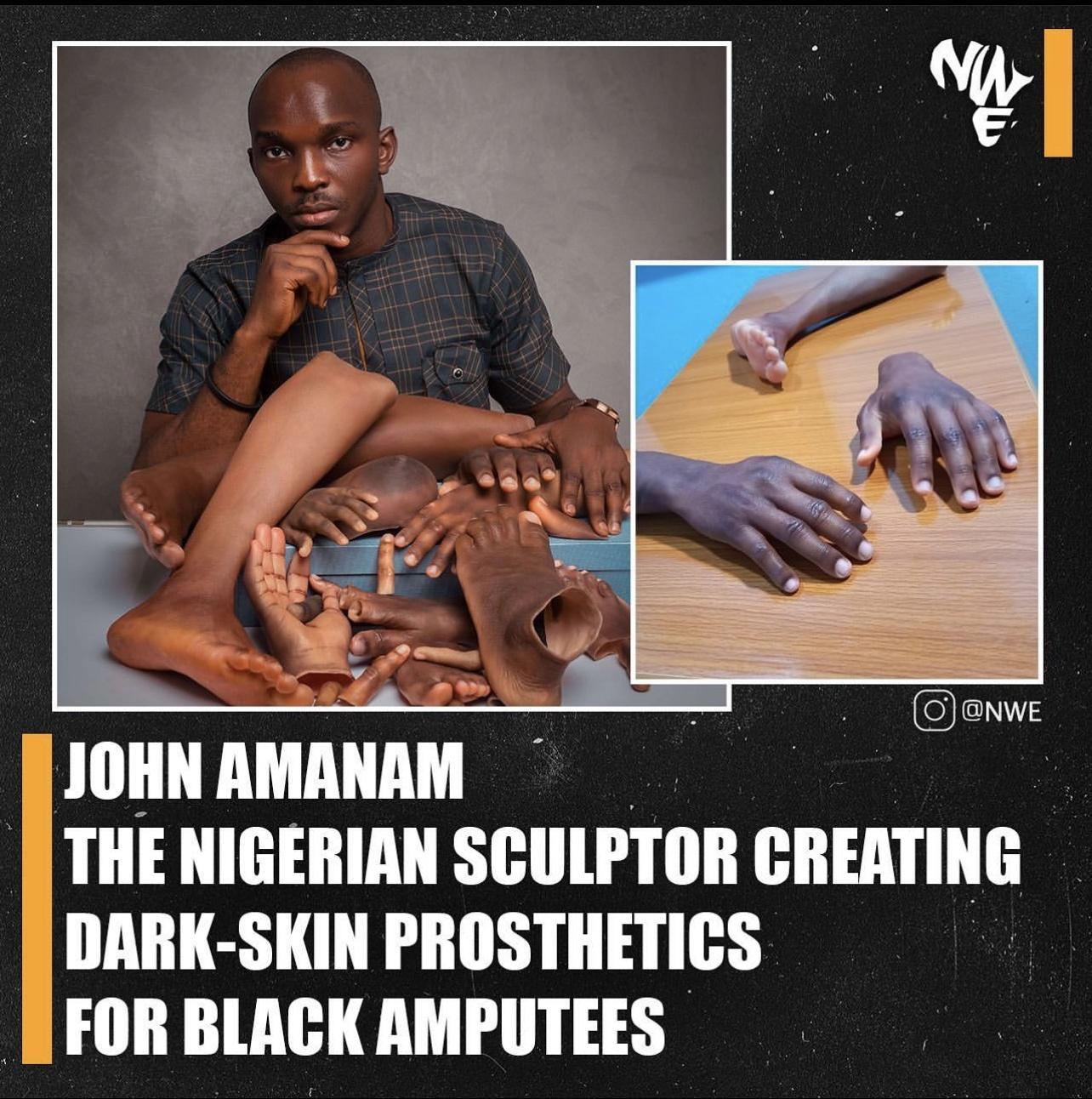 J JOHN AMANAM THE NIGERIAN SCULPTOR CREATING DARK SKIN PROSTHETICS W FOR BLACK AMPUTEES