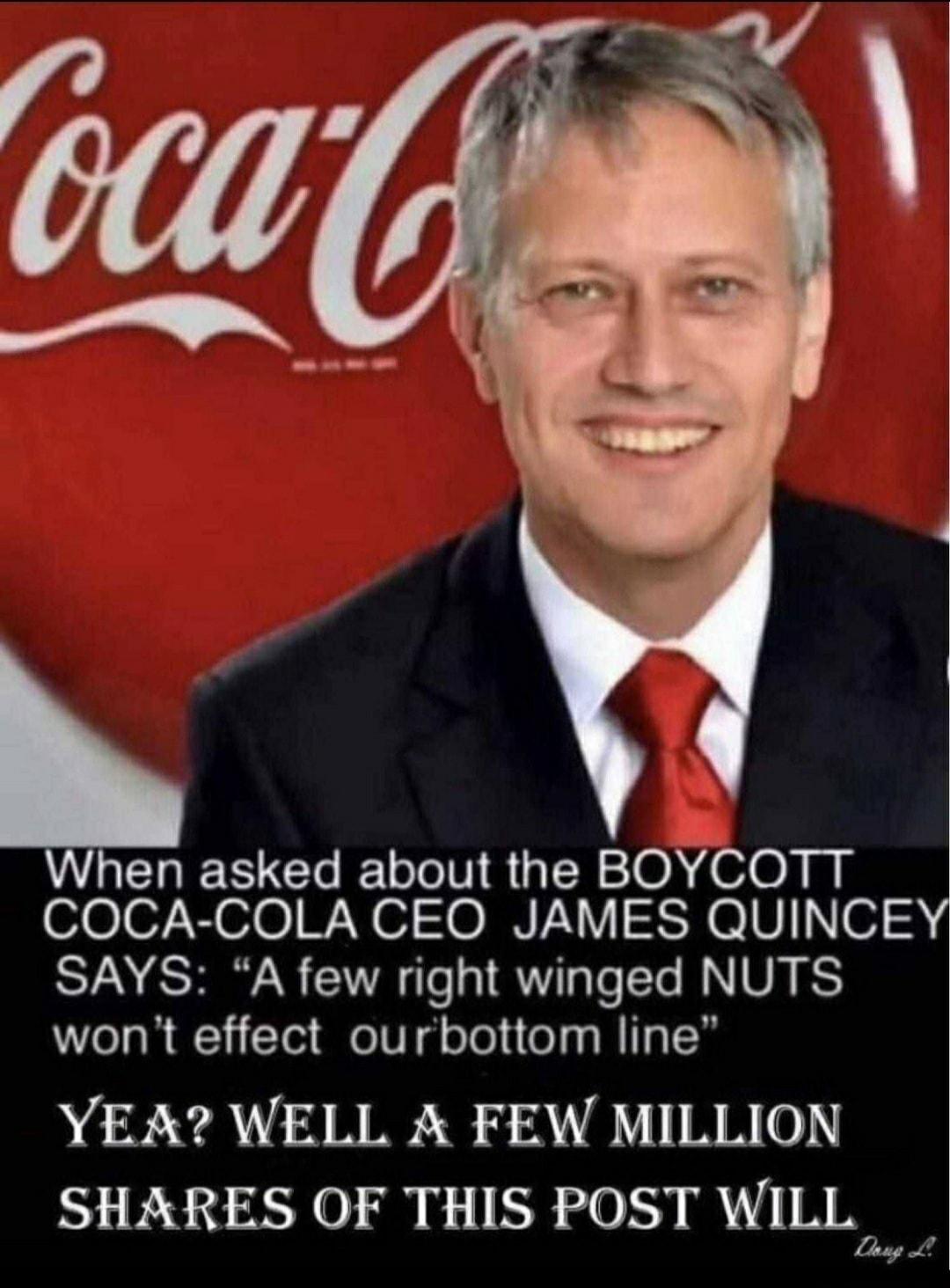 en asked about the BOYCOTT o007Nol0W Y o O BNV V oy U 0 2 STAN S HILN 1 o TaTo Te M N IS wont effect ourbottom line YEA WELL A FEW MILLION SHARES OF THIS POST WILLH 4