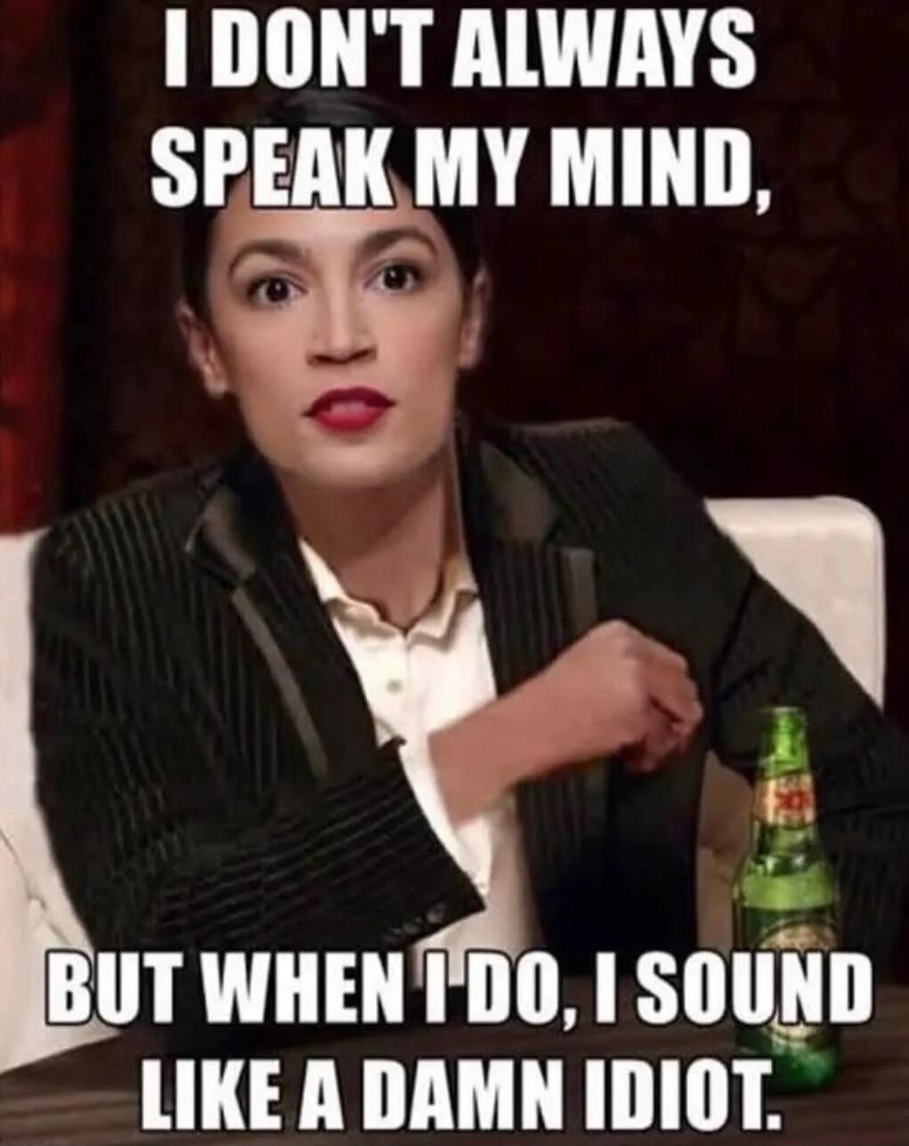 I DON'T ALWAYS SPEAK MY MIND, BUT WHEN I DO, I SOUND LIKE A DAMN IDIOT.
