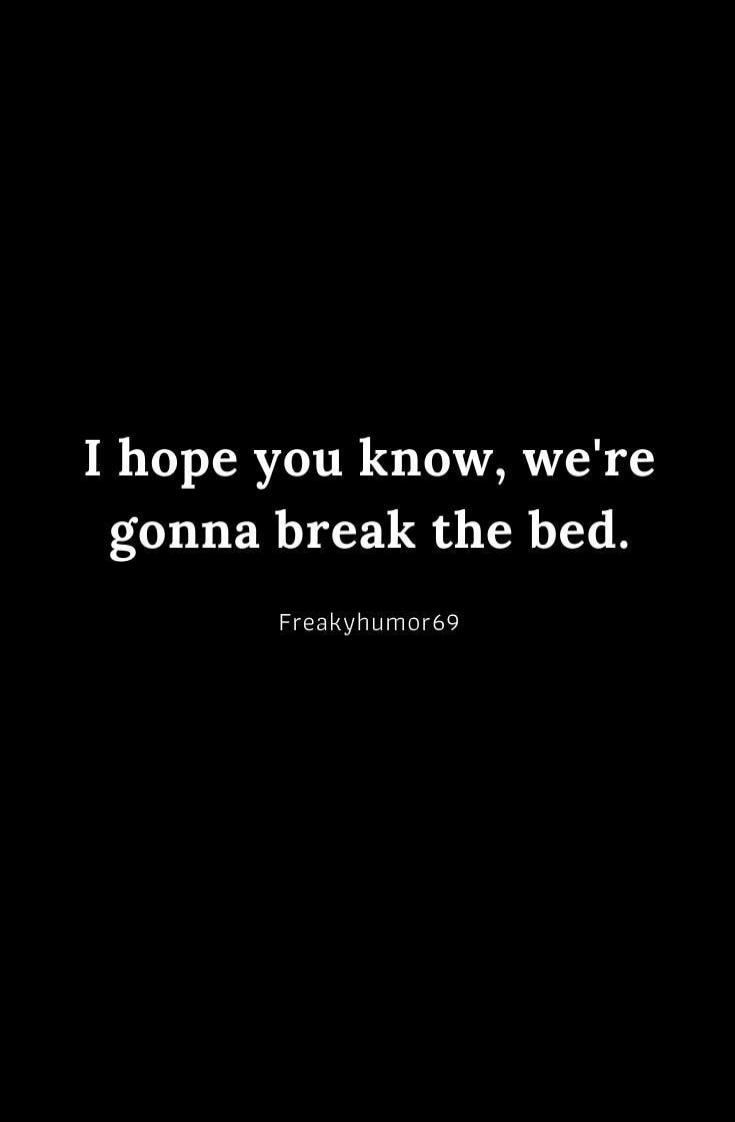 I hope you know, we're gonna break the bed. Freakyhumor69