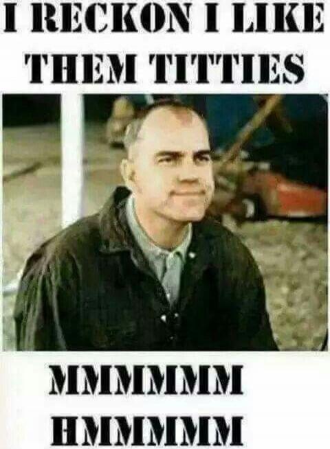 I RECKON I LIKE THEM TITTIES
MMMMMM
MMMMMM