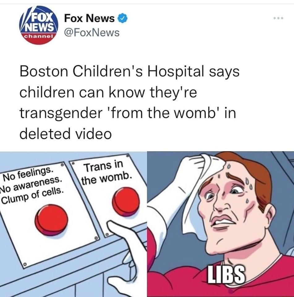 Fox News FoxNews Boston Childrens Hospital says children can know theyre transgender from the womb in deleted video