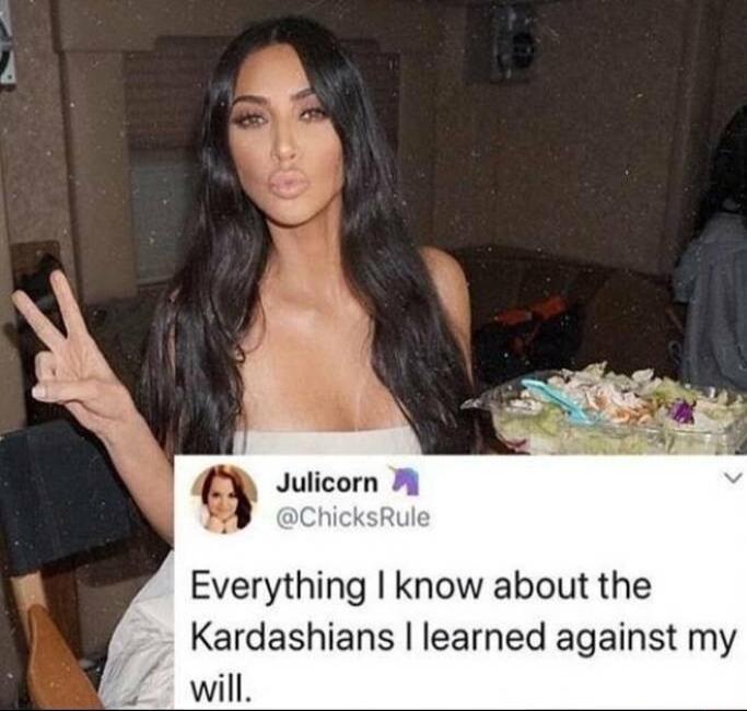 Julicorn Everything know about the Kardashians learned against my 2 will