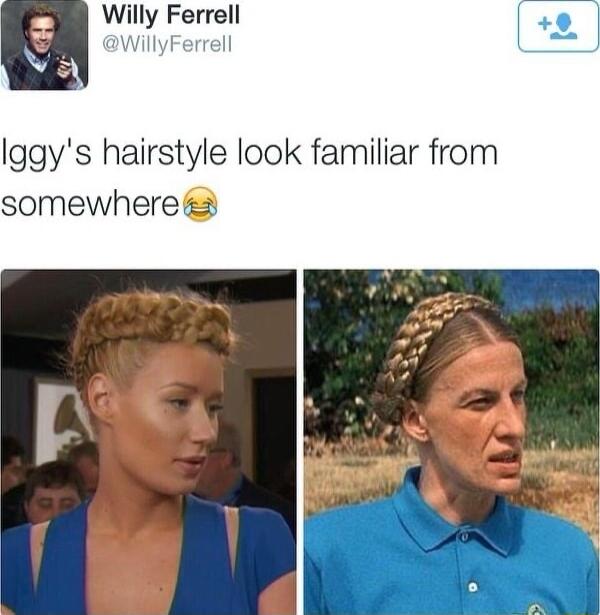 Wllly Ferrell lggys hairstyle look familiar from somewhere