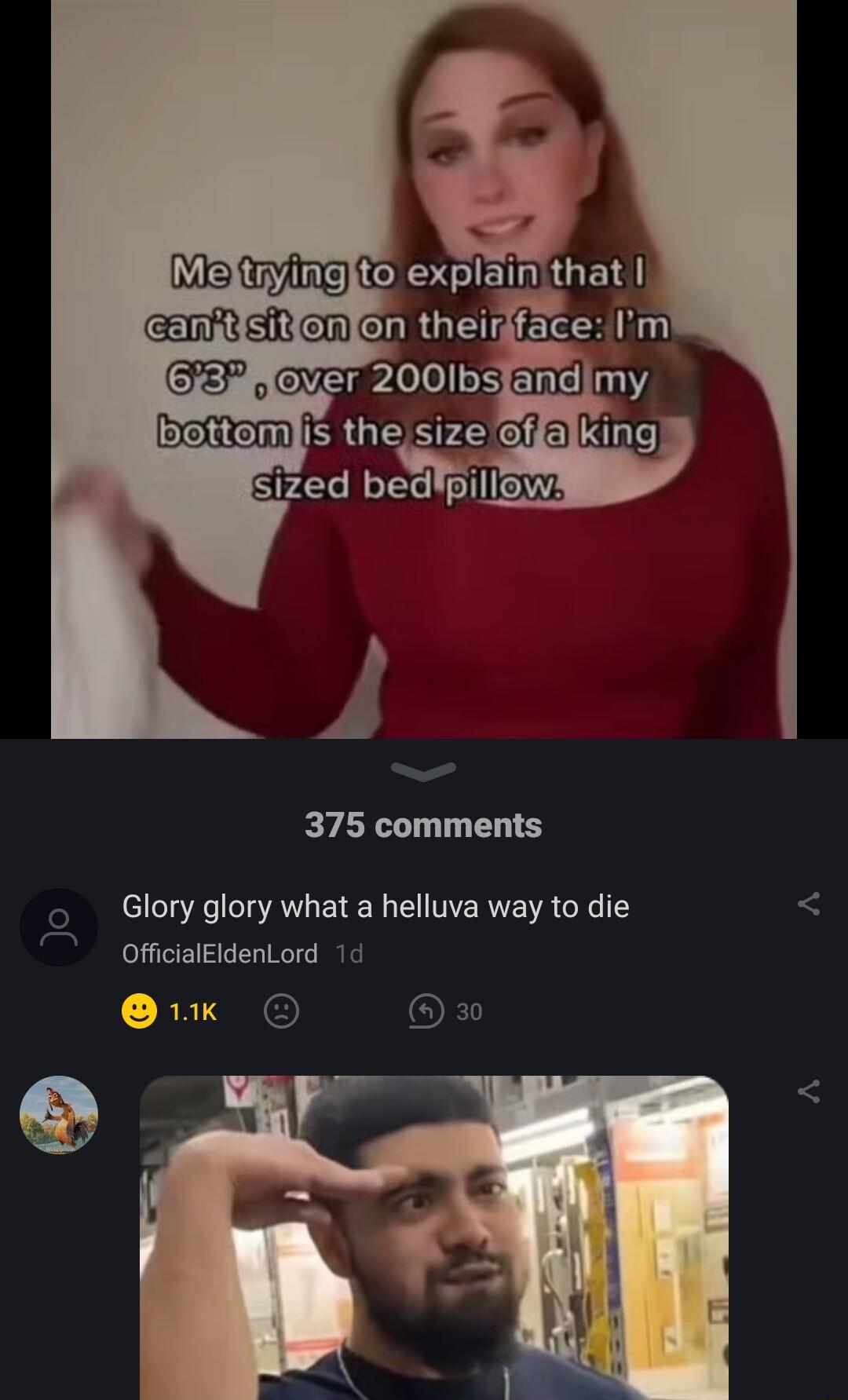 Ve wying CXS GG ER 375 comments Glory glory what a helluva way to die OfficialEldenLord 1d