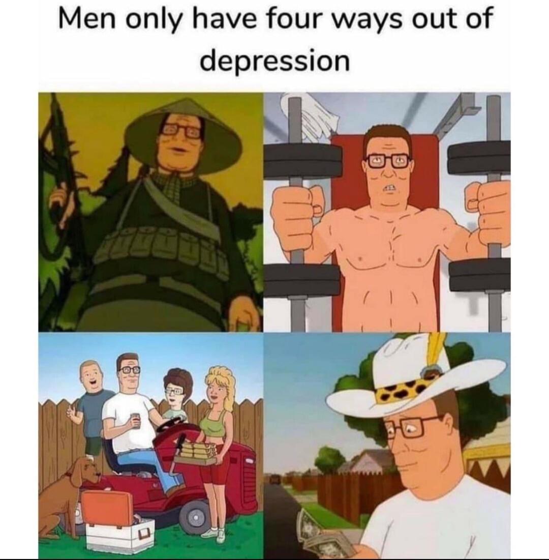 Men only have four ways out of depression