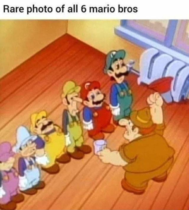 Rare photo of all 6 mario bros