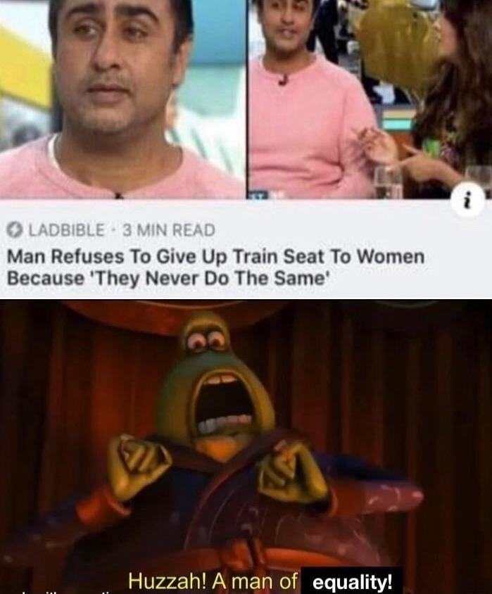Huzzah A man of equality