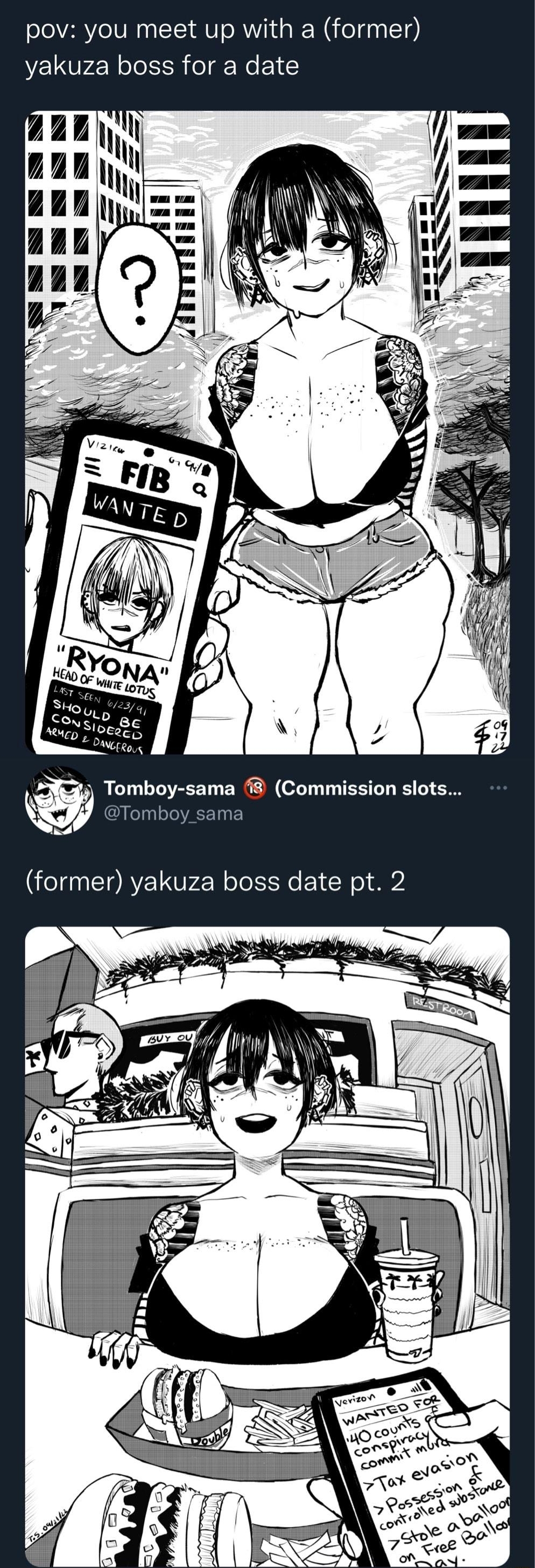 Tomboy sama Commission slots dTomboy sama i pov you meet up with a former yakuza boss for a date O bt Tomboy sama Commission slots 2Tomboy sama former yakuza boss date pt 2