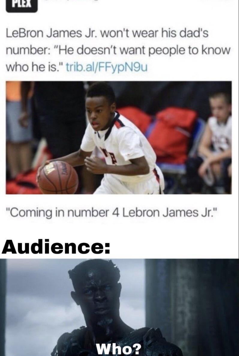LeBron James Jr wont wear his dads number He doesnt want people to know who he is tribalFFypNSu Coming in number 4 Lebron James Jr Audience