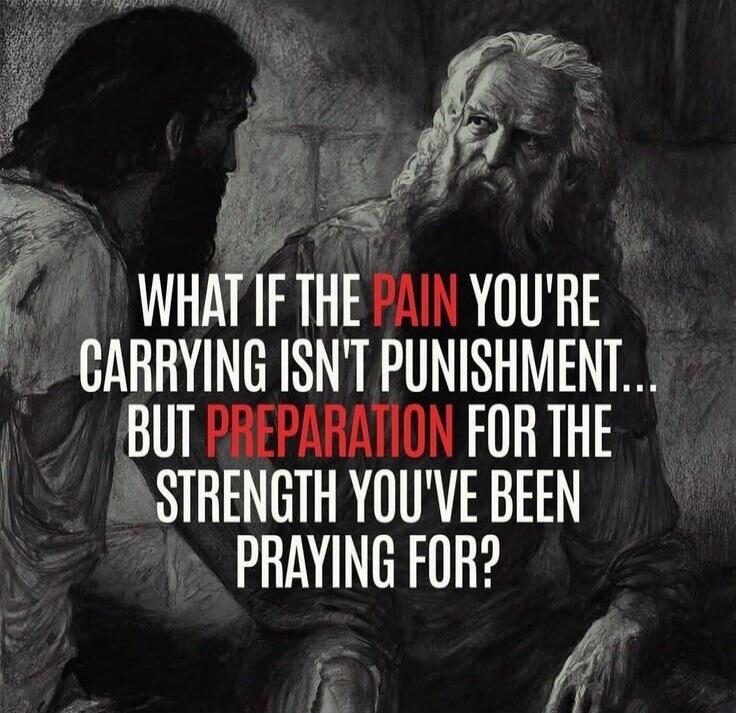 WHAT IF THE PAIN YOU'RE CARRYING ISN'T PUNISHMENT... BUT PREPARATION FOR THE STRENGTH YOU'VE BEEN PRAYING FOR?