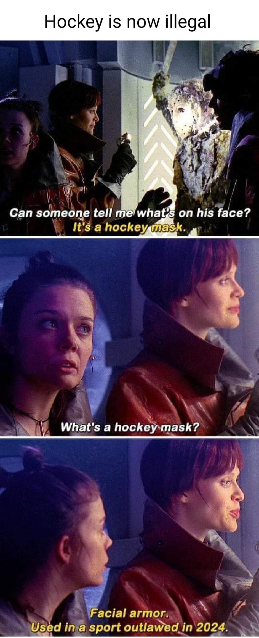Hockey is now illegal X e 1 somaona tell e S Itsa hockeygfiask A o m 1 Whats a hockeymask s Facial bg N vl lnE sport outl ln 2024
